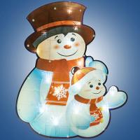 Гирлянда-панно "Снеговик со снеговичком", 30 ламп, 37 х 45 см