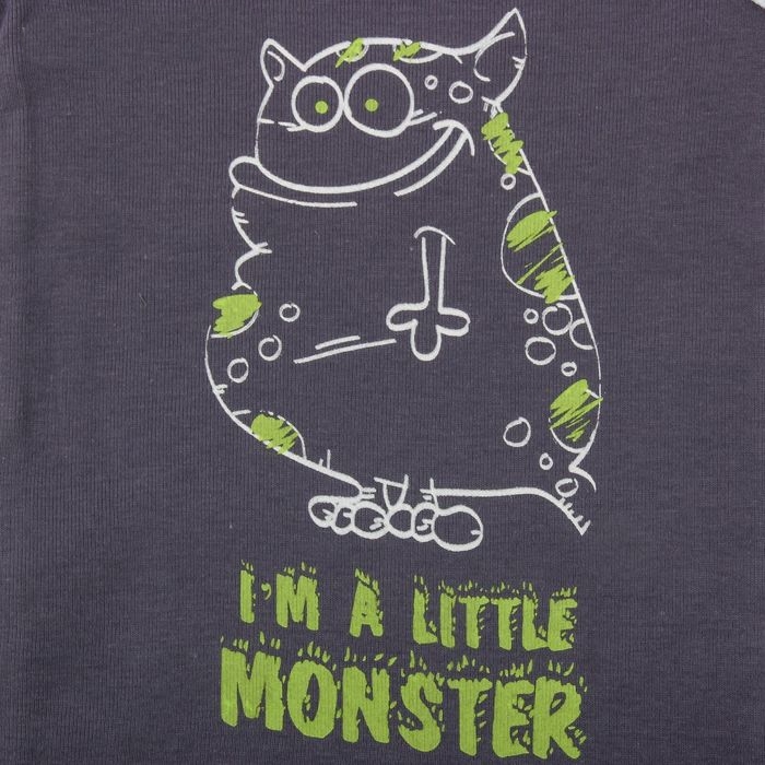 Майка I'm A Little Monster, серая, 98-104 см