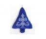 Новогоднее украшение "Подушечка" - Елка, синяя, 12.5 см