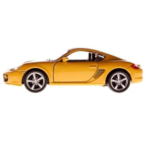 Металлическая машинка Porsche Cayman S, желтая, 1:34-39