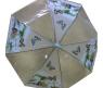 Детский зонт "Бабочки", прозрачный, зеленый, 53 см