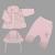 Комплект детской одежды "Париж" - Кофточка, ползунки и шапочка, розовые, р. 56