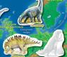 Детский атлас мира с наклейками "Динозавры"