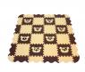 Мягкий коврик-пазл "Панда", бежево-коричневый, 36 элементов
