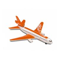 Пассажирский самолет, бело-оранжевый, 13 см