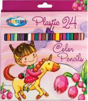 Набор пластиковых цветных карандашей "Единорог", 24 цвета