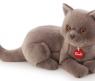 Мягкая игрушка "Серый кот Помпео", лежачий, 38 см