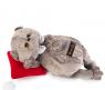 Мягкая игрушка "Кот Басик в бабочке на красной подушке", 18 см