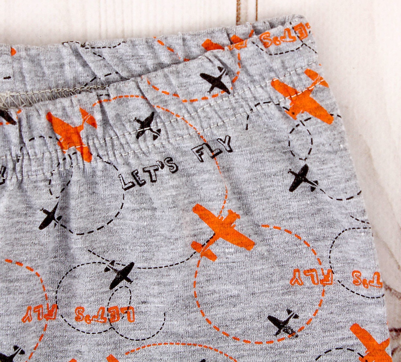Пижама для мальчика Let`s Fly, серо-оранжевая, 122-128 см