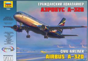 Сборная модель "Пассажирский авиалайнер Аэробус А-320", 1:144