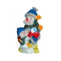 Новогодняя свеча "Два снеговика с мячом"