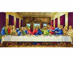 Раскраска по номерам - «Тайная вечеря» - Леонардо да Винчи, 40 х 80 см
