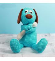 Мягкая игрушка "Собака из ситца", голубая, 50 см