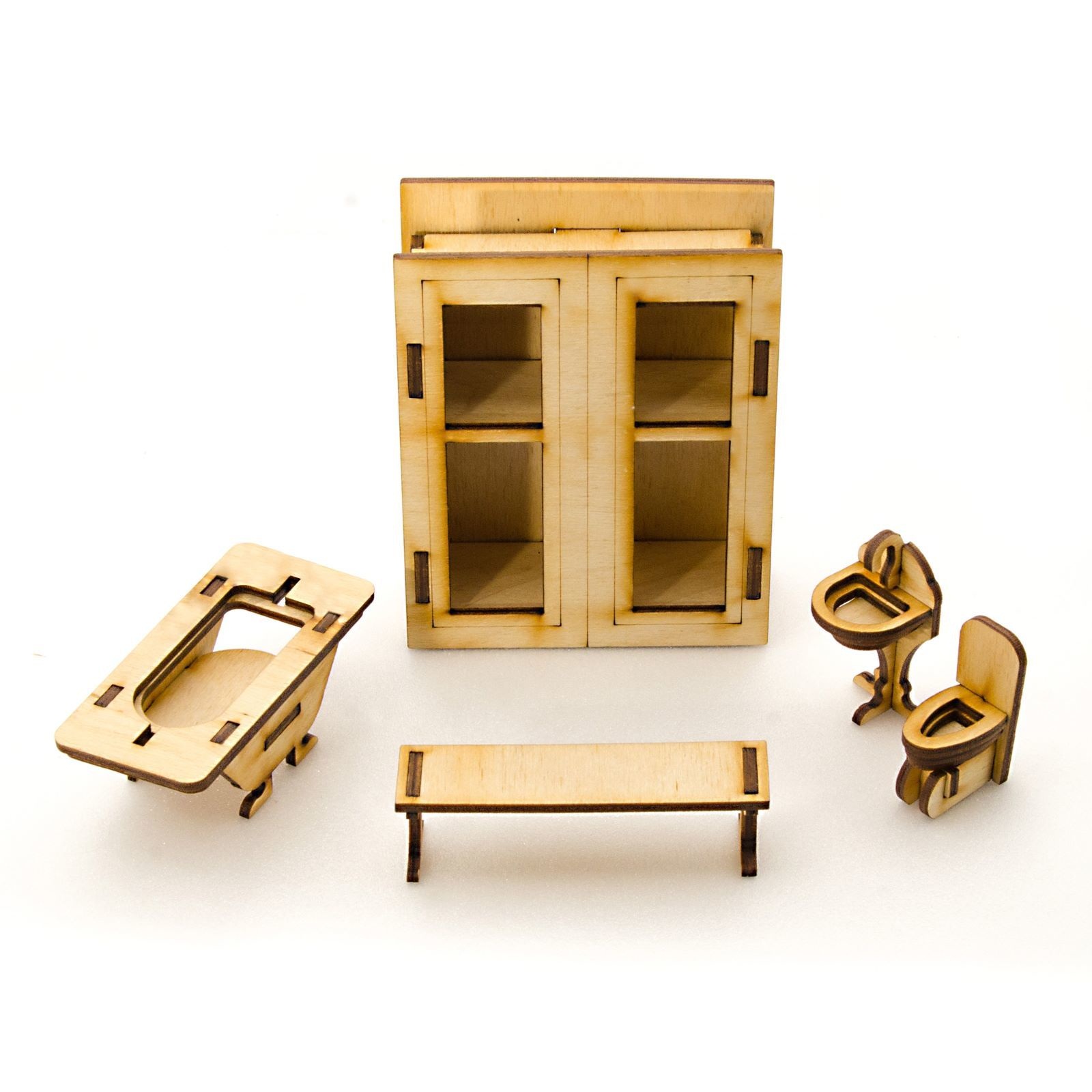 Сборная деревянная модель мебели для кукол 