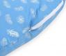 Подушка для беременных, голубая с белыми перышками