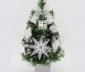 Новогодняя елка "Заснеженная" с украшениями, серебряная 30 см
