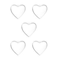 Набор из 5 прозрачных елочных игрушек "Сердце из двух половинок", 8 см